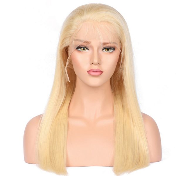 BLONDE #613 13x4 REGULAR SWISS LACE REMY HAIR FRONTAL WIG STRAIGHT/BODY WAVE