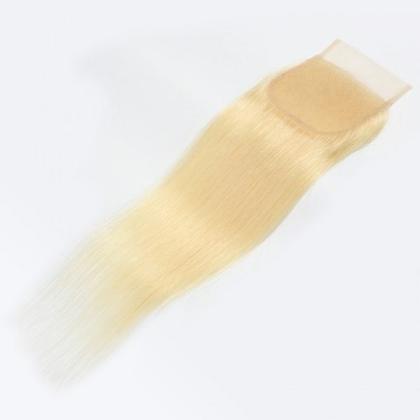 BLONDE 613 COLOR RAW HAIR VIRGIN HAIR STRAIGHT 5x5 LACE CLOUSURE