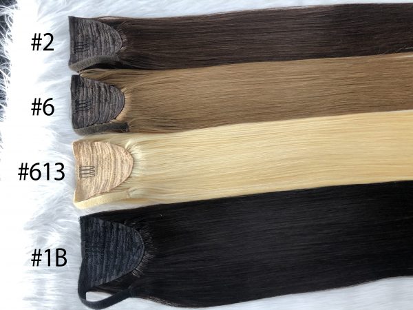 PONYTAIL PREMIUM HAIR EXTENSTION SOLID DARK COLOR - Image 9