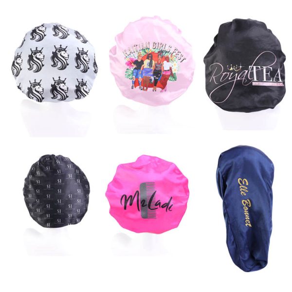 Custom Logo Satin Bonnets For Sleeping Use Personalised Design