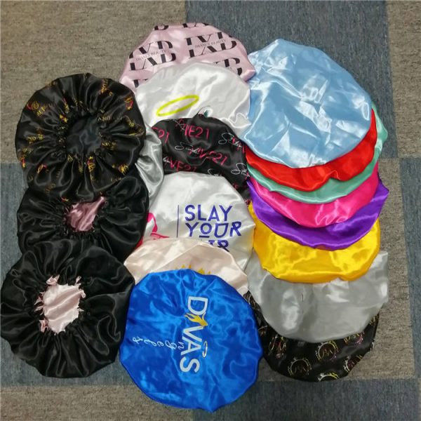 Custom Logo Satin Bonnets For Sleeping Use Personalised Design - Image 3