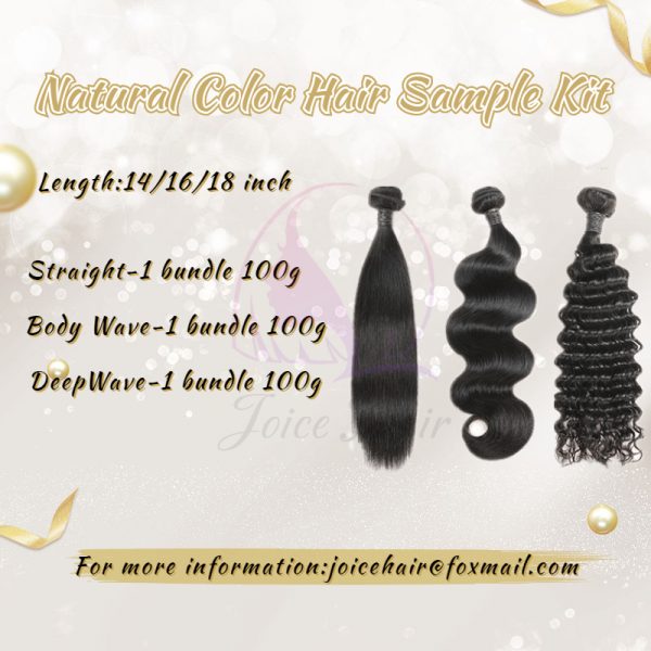 Natural Color Hair Sample Pack I - 3 Patterns ST/BW/DW