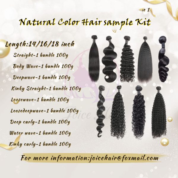 Natural Color Hair Sample Pack  - 9 Patterns