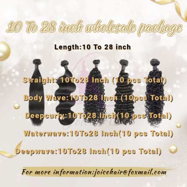 Remy Human Hair Wholesale Package10pcs Length 10 To 28 One Pack