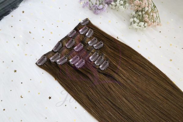CLIP INS SET PREMIUM HAIR EXTENSION SOLID DARK COLOR