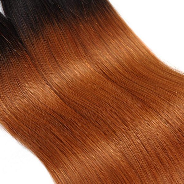 OMBRE COLOR HAIR 1B/30 STRAIGHT HAIR BUNDLES (3 Bundles Kit) - Image 2