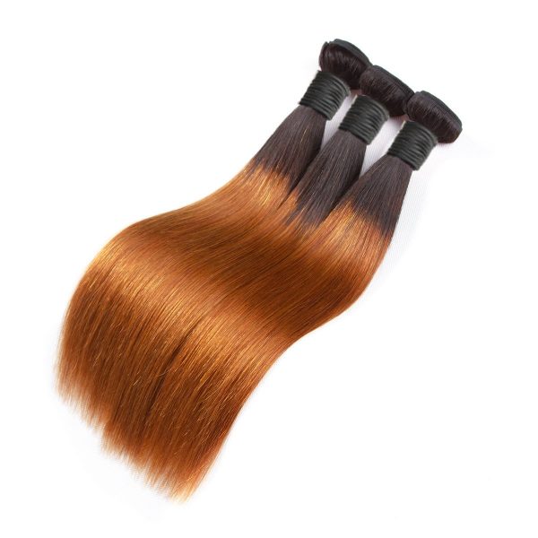 OMBRE COLOR HAIR 1B/30 STRAIGHT HAIR BUNDLES (3 Bundles Kit)