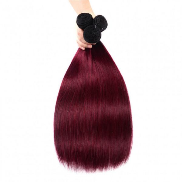 OMBRE COLOR 1B/Burg 1B/99J STRAIGHT HAIR BUNDLE 3 Bundles