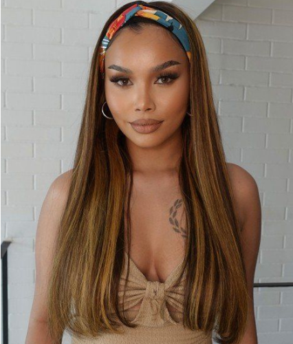 Color Honey Blonde Highlight 13x4 Lace Frontal Wig photo review