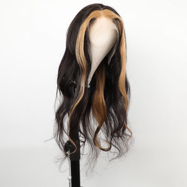 Colored Stripe13x4 LACE FRONT WIG REMY HAIR WIG STRAIGHT/BODY WAVE - Image 2