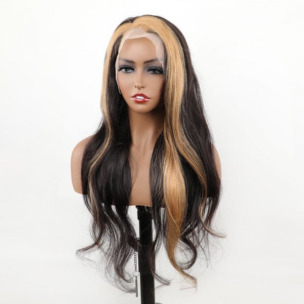 Colored Stripe13x4 LACE FRONT WIG REMY HAIR WIG STRAIGHT/BODY WAVE - Image 4