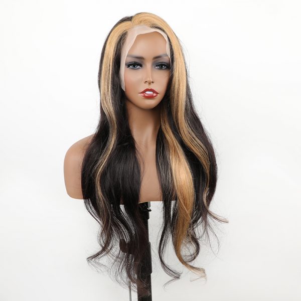 Colored Stripe13x4 LACE FRONT WIG REMY HAIR WIG STRAIGHT/BODY WAVE