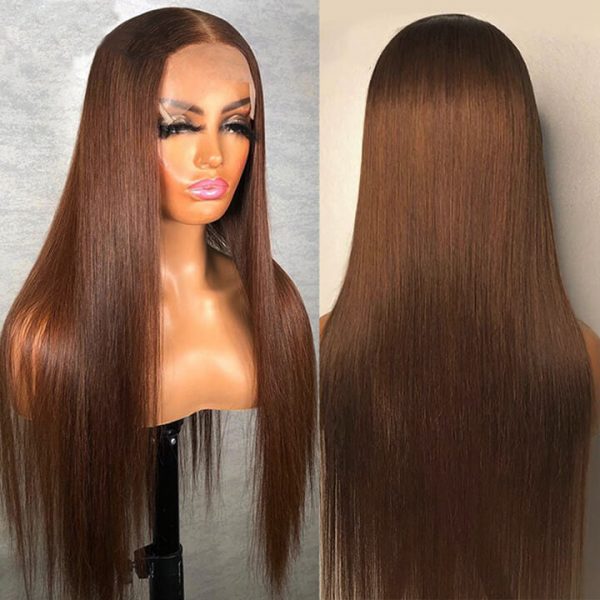 COLOR #4 DARK BROWN  13x4 LACE FRONT WIG - Image 2