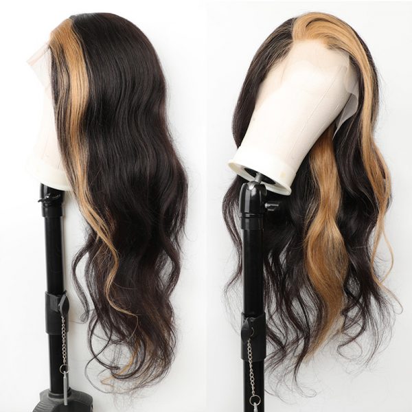Colored Stripe13x4 LACE FRONT WIG REMY HAIR WIG STRAIGHT/BODY WAVE - Image 5