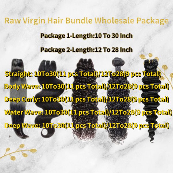 Raw Virgin Hair Bundle Wholesale Package
