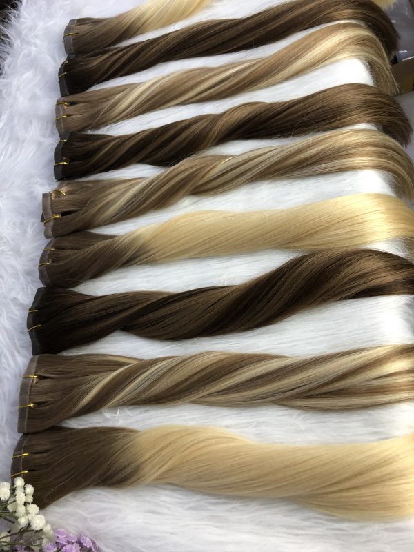 SEAMLESS CLIP IN (PU CLIP-INS) PREMIUM HAIR EXTENSIONS SOLID DARK COLOR - Image 3