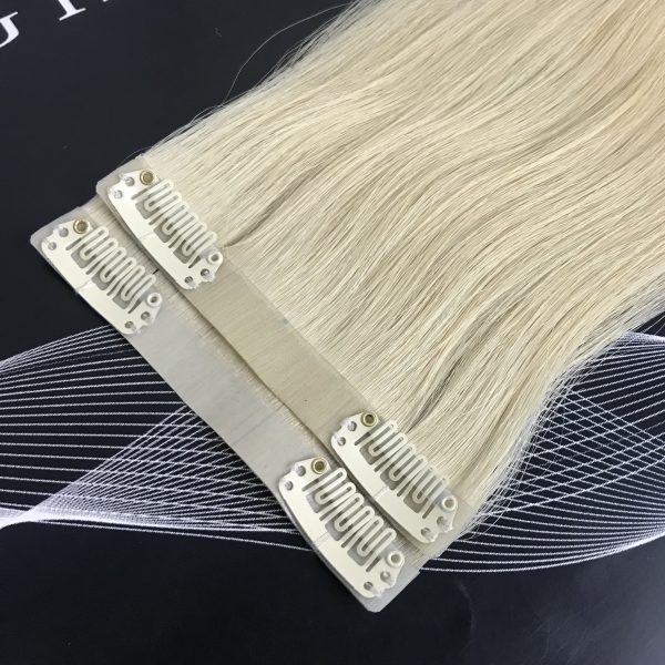 SEAMLESS CLIP IN (PU CLIP-INS) PREMIUM HAIR EXTENSIONS SOLID DARK COLOR - Image 4