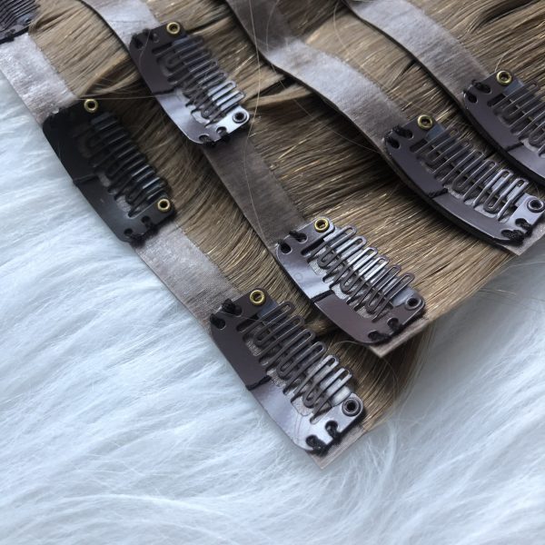 SEAMLESS CLIP IN (PU CLIP-INS) PREMIUM HAIR EXTENSIONS SOLID DARK COLOR - Image 8