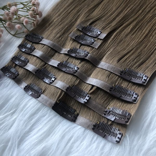 SEAMLESS CLIP IN (PU CLIP-INS) PREMIUM HAIR EXTENSIONS SOLID DARK COLOR