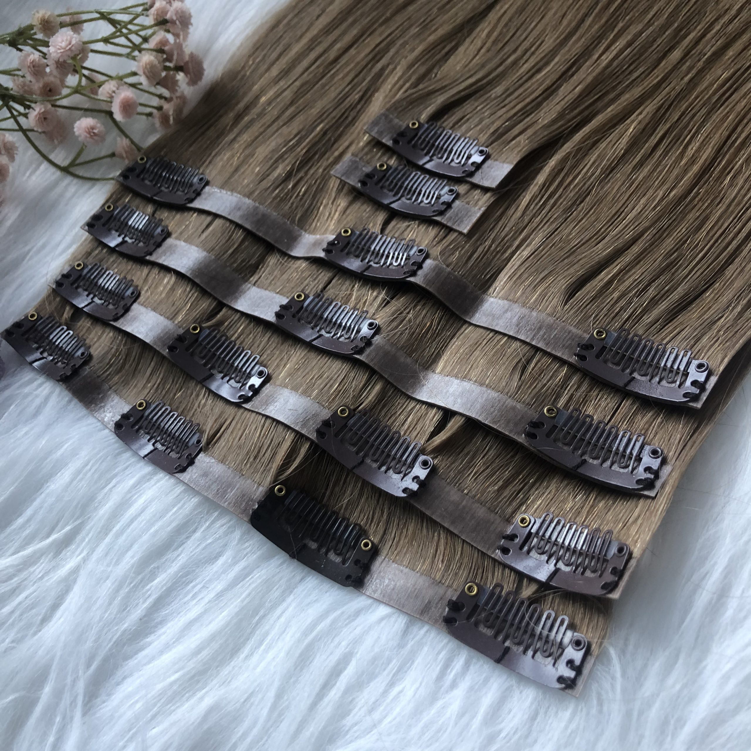 SEAMLESS CLIP IN (PU CLIP-INS) HAIR EXTENSIONS PREMIUM RAW VIRGIN HAIR ...