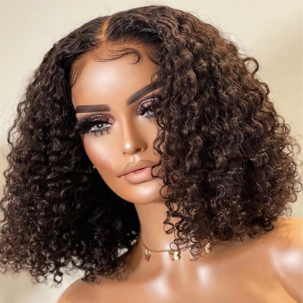 Curly Wave Lace Frontal/Closure Remy Hair Bob Wig - Image 2