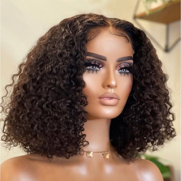 Curly Wave Lace Frontal/Closure Remy Hair Bob Wig