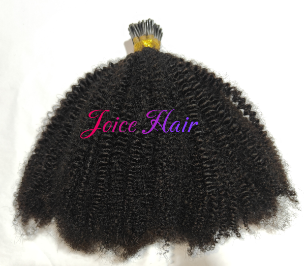 Afro Kinky Coily Curly I Tip Hair Extenstions (100 pieces) 3a/3b/3c/4a/4b/4c Texture - Image 2