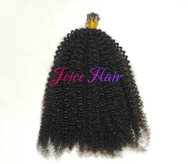 Afro Kinky Coily Curly I Tip Hair Extenstions (100 pieces) 3a/3b/3c/4a/4b/4c Texture - Image 3