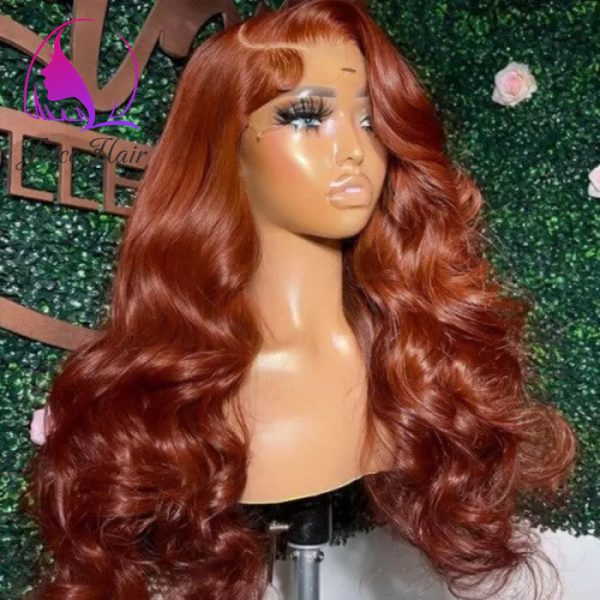 Joice Hair Reddish Brown Layered Cut Lace Wig Straight /Body Wave Season Vibe Wig - Image 2