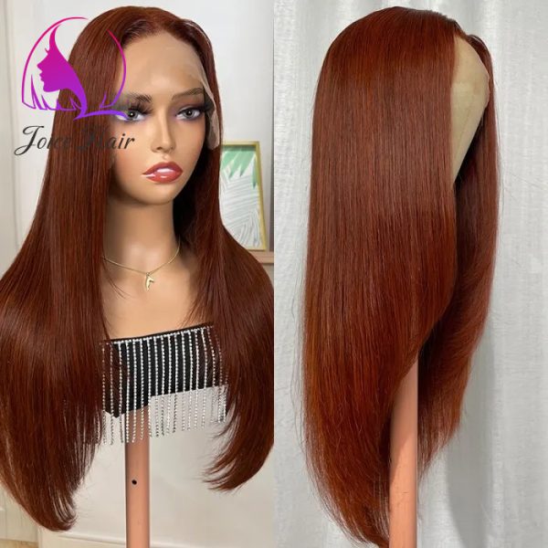 Joice Hair Reddish Brown Layered Cut Lace Wig Straight /Body Wave Season Vibe Wig