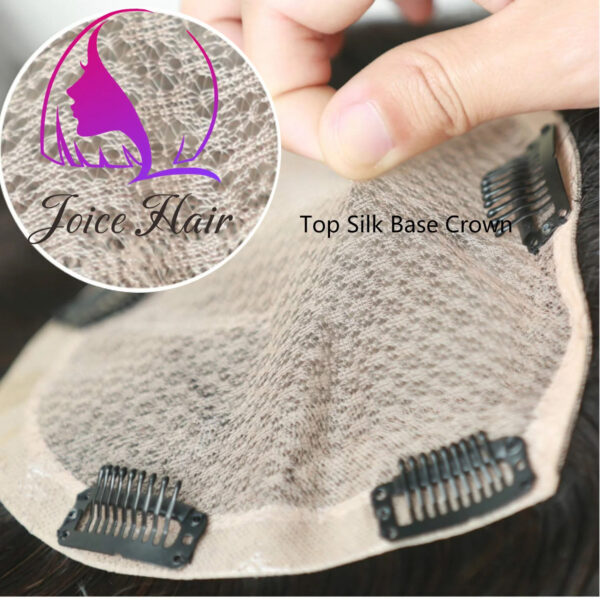 SILK BASE 5x6.5 HAIR TOPPER WOMAN TOUPEE EXTENSIONS PREMIUM HAIR - Image 3