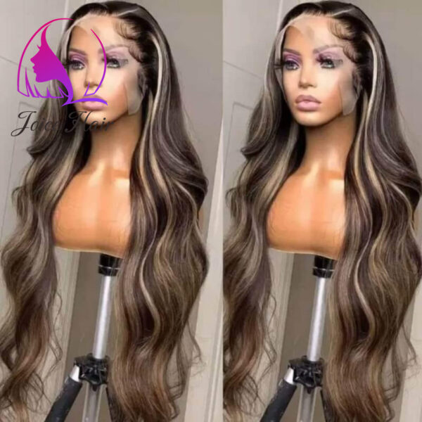 Joice Hair 13x4 Brown Blonde Body Wave Balayage Highlights Wig - Image 2