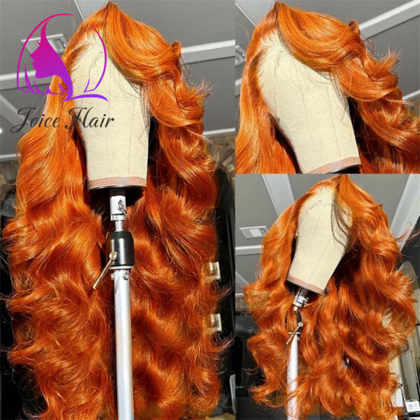 Joice Hair 13x4 Lace Frontal Wig Ginger Orange Color Body Wave Wig - Image 2