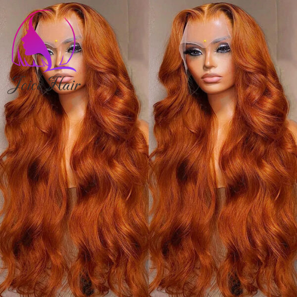 Joice Hair 13x4 Lace Frontal Wig Ginger Orange Color Body Wave Wig