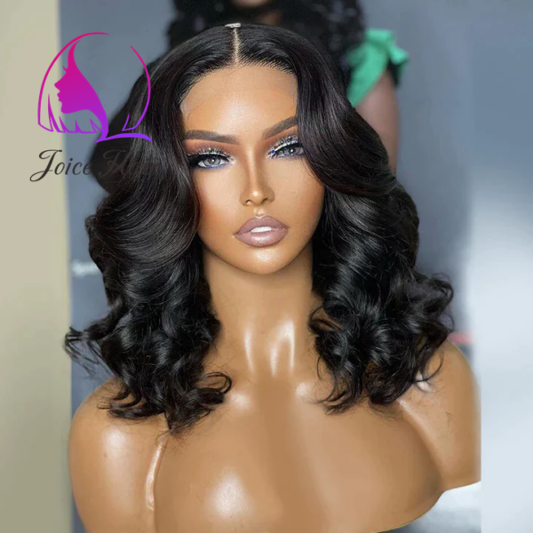 Joice Hair 5x5 Lace Closure Skin Melted Lace Short Wavy Bob - Image 5