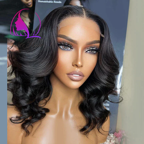 Joice Hair 5x5 Lace Closure Skin Melted Lace Short Wavy Bob - Image 3
