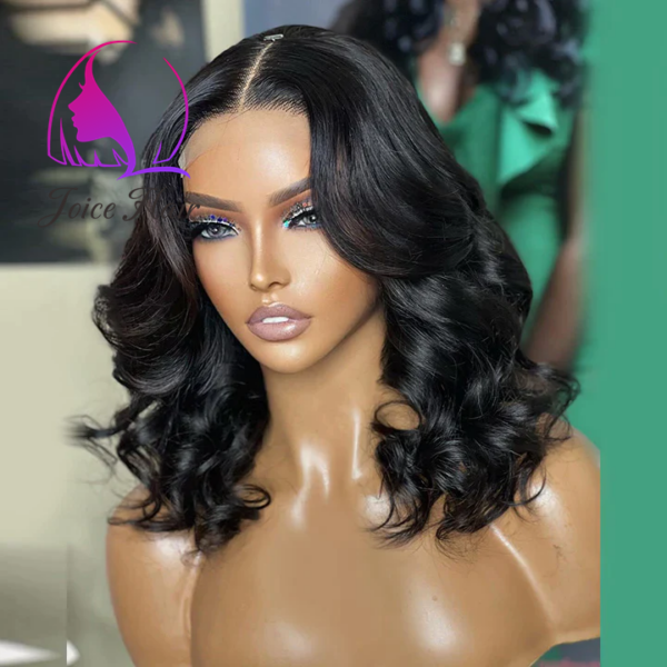 Joice Hair 5x5 Lace Closure Skin Melted Lace Short Wavy Bob - Image 4