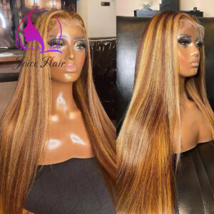 Joice Hair Lace Frontal/Closure Honey Blonde Highlight Ombre Colored Wig