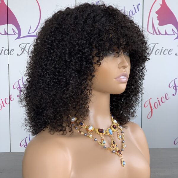 Joice Hair Bang Wig Curly Texture Human Hair Wig - Image 2