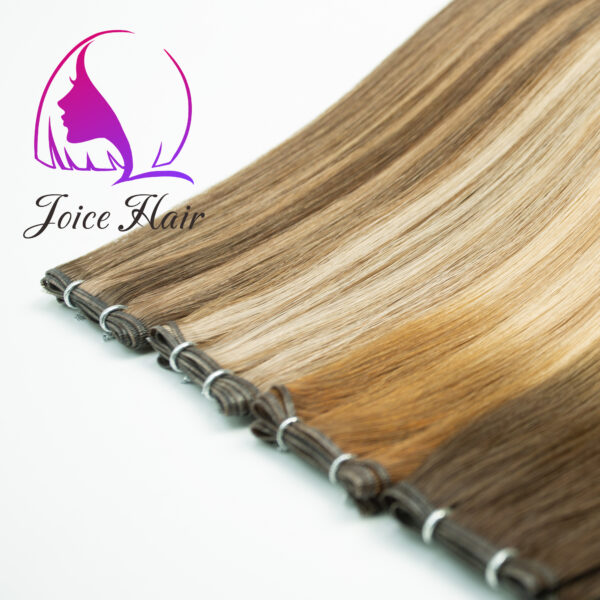 GENIUS WEFTS HAIR EXTENSION REMY HAIR(Piano Highlight Mix Color)