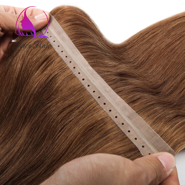 BUTTERFLY WEFT PU SKIN WEFT DOUBLE TAPE HAIR EXTENSION PREMIUM HAIR (Solid Dark Color) - Image 4