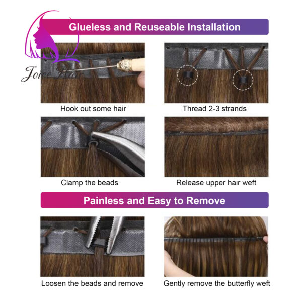 BUTTERFLY WEFT GENIUS WEFT INSPIRED WEFT EXTENSIONS PREMIUM HAIR (Ombre Balayage Color) - Image 9