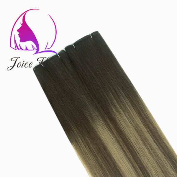 GENIUS WEFTS HAIR EXTENSION REMY HAIR(Ombre Balayage Color)