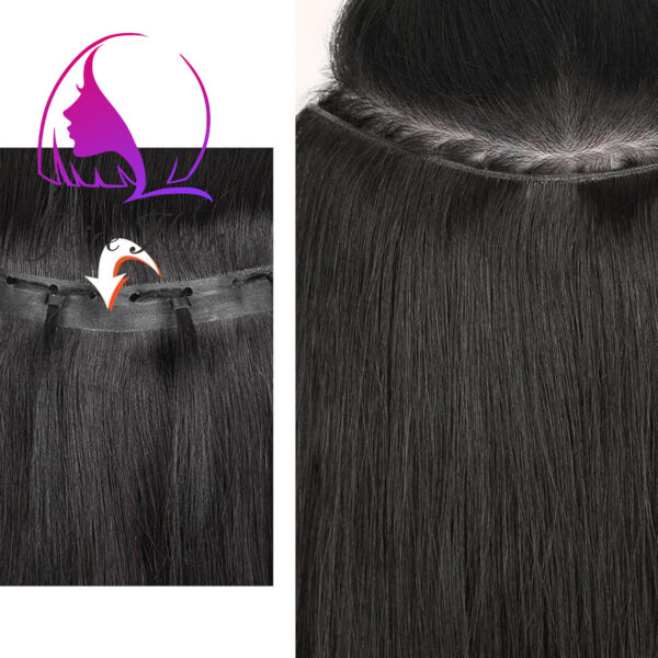BUTTERFLY WEFT PU SKIN WITH GENIUS WEFT EXTENSION PREMIUM HAIR(Solid Dark Color) - Image 2