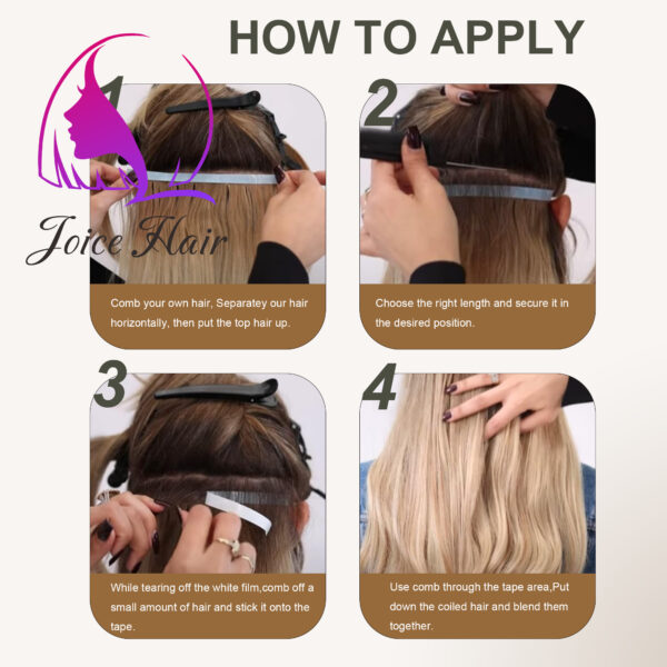 LONG TAPE WEFT PREMIUM HAIR EXTENSIONS(Piano Highlight Color) - Image 2