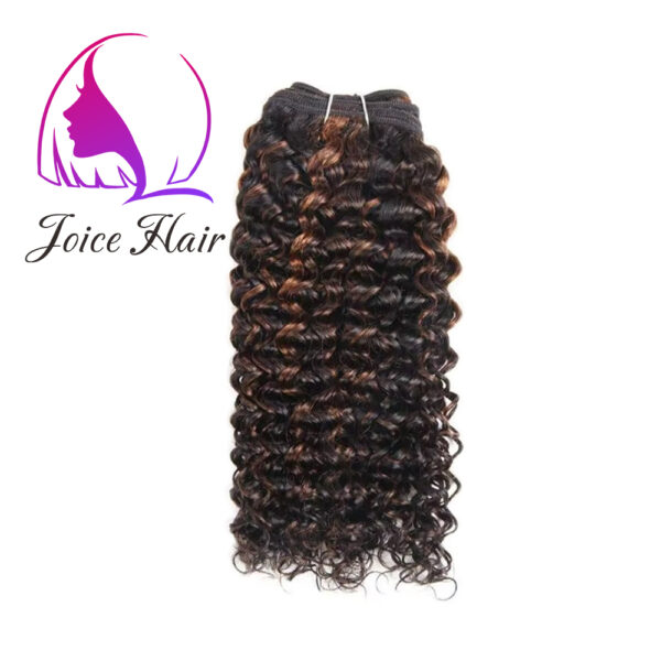 Curly Highlight Brown P1B/30 Human Hair Bundle 3 Bundles
