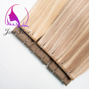 Flat Weft Hair Extensions Remy Hair 100g (Piano Highlight Mix Color)