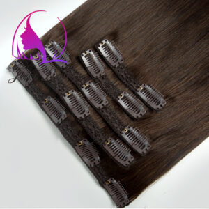 Lace Clip In Hair Extensions Remy Hair (Solid Dark Color)