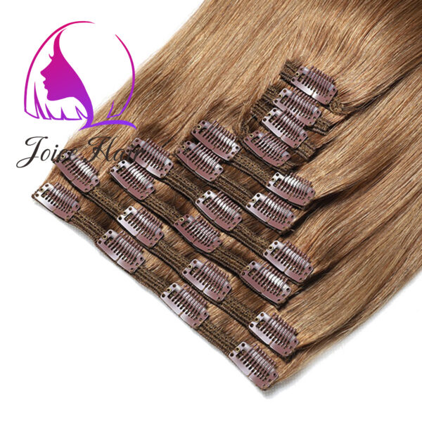 Clip In Hair Extensions Remy Hair (Solid Dark Color)