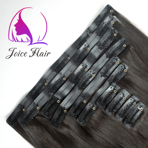 Pu Seamless Lace Clip In Set Premium Hair Extensions(Dark Solid Color)